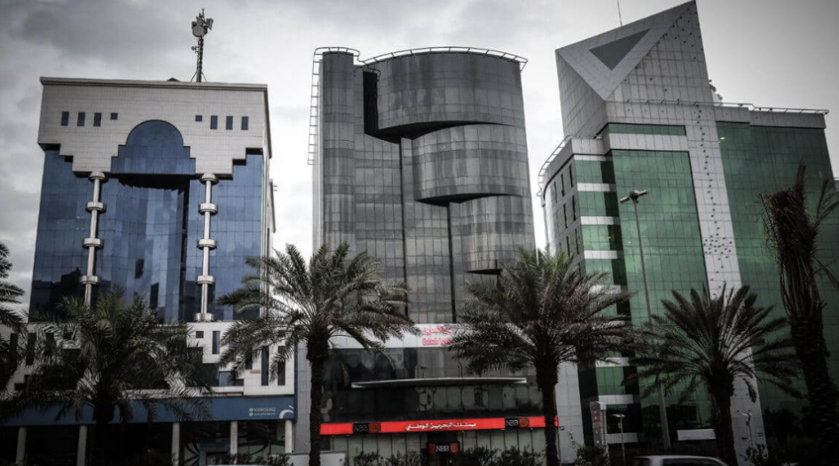 Bahrain World Trade Center twin sail-shaped towers in Manama skyline
